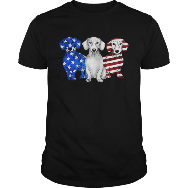 Dachshund American flag shirt