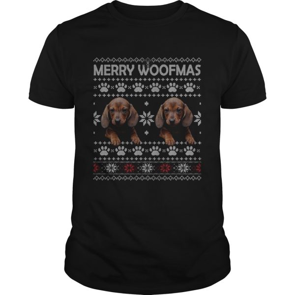 Dachshund Merry Woofmas Paw Ugly Merry Christmas shirt