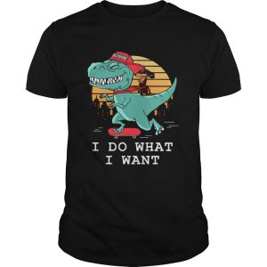 Dachshund riding Trex I do what I want shirt