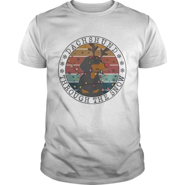 Dachshund through the snow vintage retro shirt