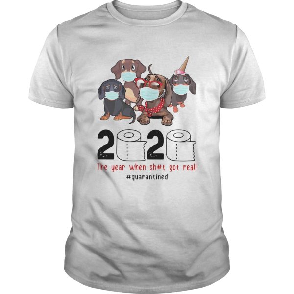 Dachshunds 2020 The Year When Shit Got Real Quarantined shirt