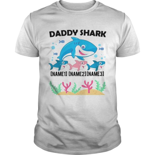 Daddy Shark With 3 Kids shirt