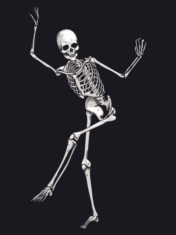 Dancing Skeleton Black Crop Top