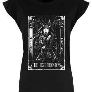 Deadly Tarot The High Priestess Ladies Premium Black T Shirt 1