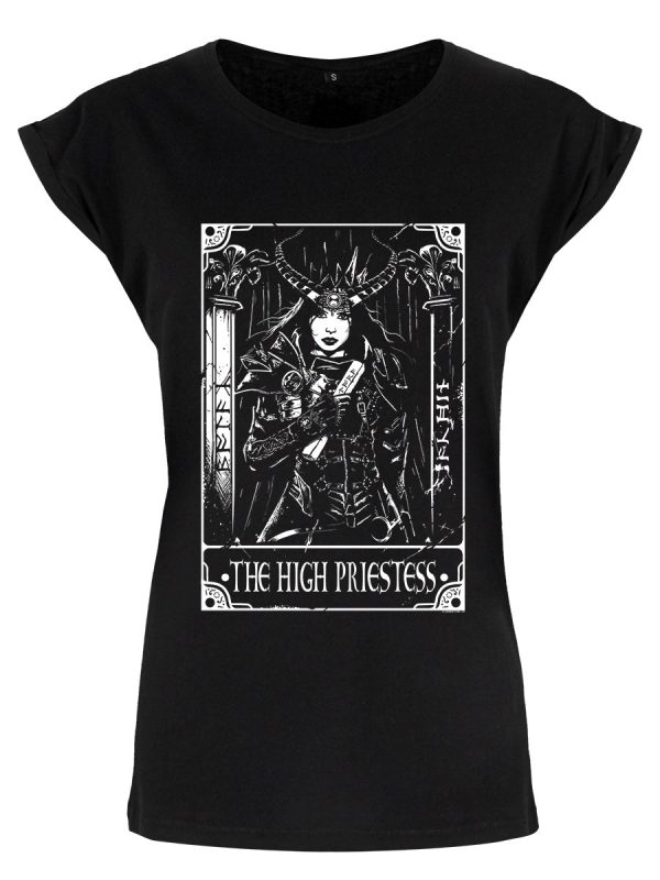 Deadly Tarot – The High Priestess Ladies Premium Black T-Shirt