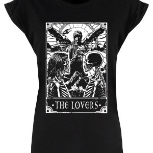 Deadly Tarot The Lovers Ladies Premium Black T-Shirt
