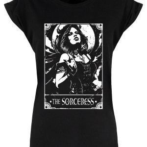 Deadly Tarot The Sorceress Ladies Premium Black T Shirt 1