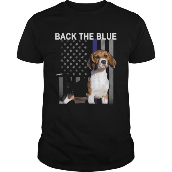 Dog American Flag Back the blue shirt