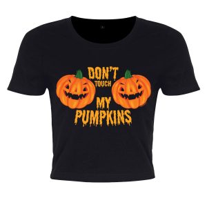 Don’t Touch My Pumpkins Black Crop Top