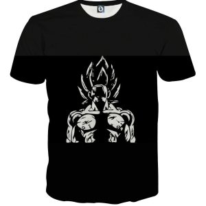 Dragon Ball Goku Shouting Out Loud Vector Art Black T-Shirt