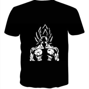 Dragon Ball Goku Shouting Out Loud Vector Art Black T-Shirt