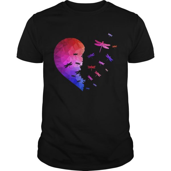 Dragonfly flying heart shirt