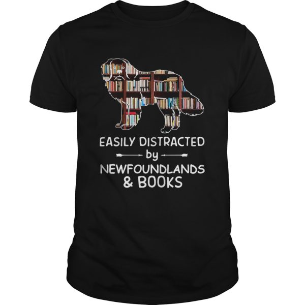 Easily Distracted By Newfoundlands And Books Crewneck shirt