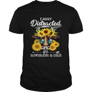 Easily Distracted By Sunflowers And Cows T-Shirt