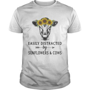 Easily distracted by sunflower and cows shirt