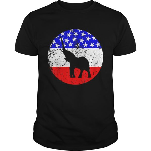 Elephant Retro Style Animal American Flag shirt