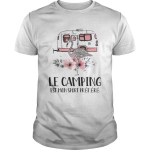 Flamingo Le camping est mon sport pref ere shirt