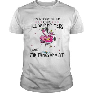 Flamingos its beautiful day I think Ill skip my meds and stir things shirt