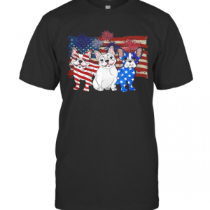 French Bulldog Firework American Flag Independence Day T-Shirt