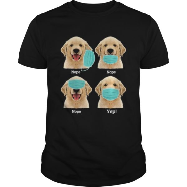 Funny Golden retriever Dog How To Wear Mask Premium shirt