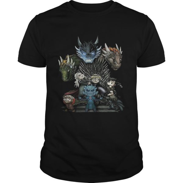 Game of Thrones Daenerys Targaryen Rhaegal and Viserion Chibi shirt