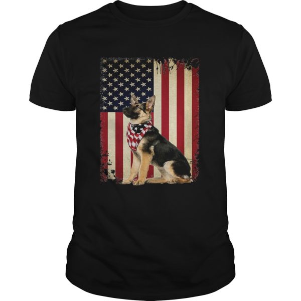 German shepherd America flag shirt