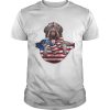German wirehaired pointer waist pack american flag independence day shirt