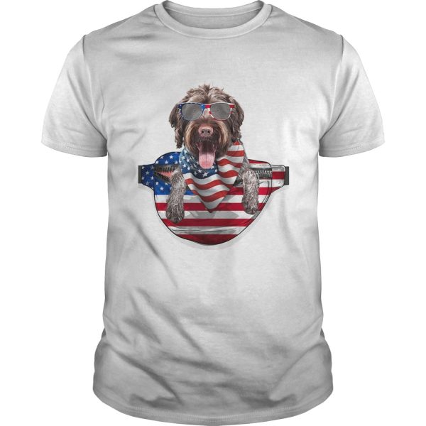 German wirehaired pointer waist pack american flag independence day shirt