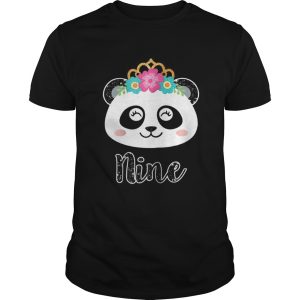 Girls 9th Birthday Outfit Panda Ninth Birthday shirt