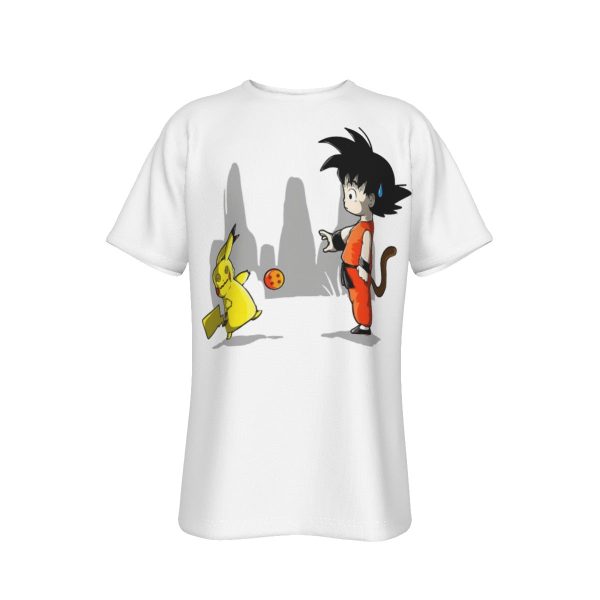 Goku Throwing A Dragon Ball At Pikachu T-Shirt