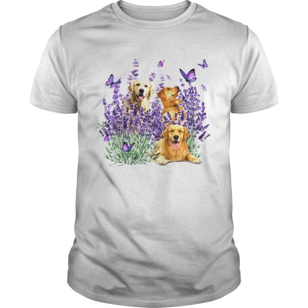 Golden Retriever Butterflies Flowers shirt