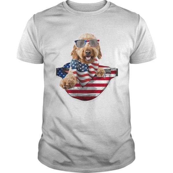 Goldendoodle waist pack american flag independence day shirt