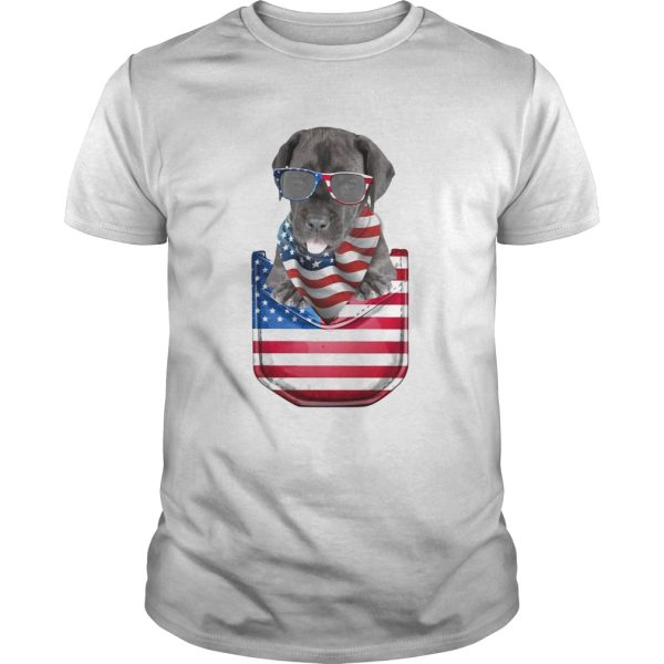 Great dane pocket american flag independence day shirt