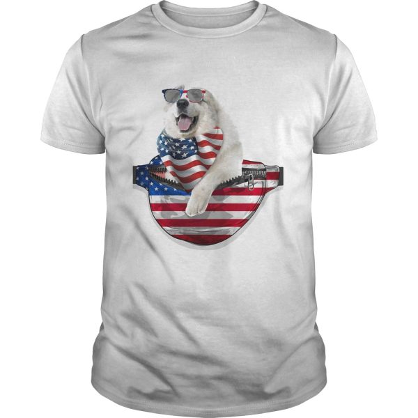 Great pyrenees waist pack american flag independence day shirt