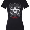 Grindstore Pentagram Star Ladies Black T-Shirt