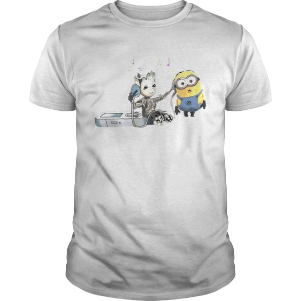 Groot And Minion Listening To Music shirt