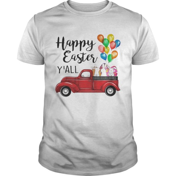 Happy Easter Y’all Bunny In Truck Easter Men Women Tshirt