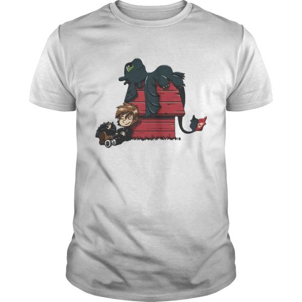 Hiccup with Toothless Peanuts style shirt