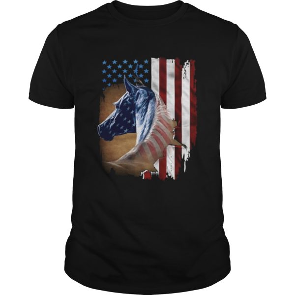 Horse American flag 4th of july shirt