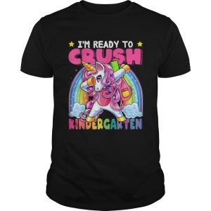 Hot Kindergarten Dabbing Unicorn Crush Ranibow shirt