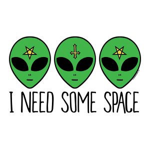 I Need Some Space Cosmic Alien White Crop Top 3