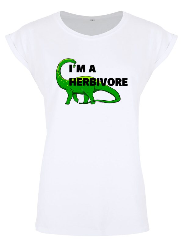 I’m A Herbivore Ladies Premium White T-Shirt