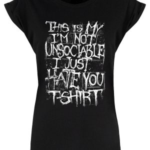 I’m Not Unsociable Ladies Premium Black T-Shirt