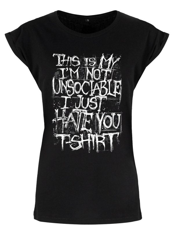 I’m Not Unsociable Ladies Premium Black T-Shirt