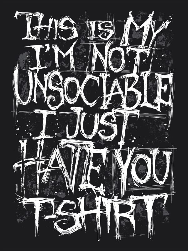 I’m Not Unsociable Ladies Premium Black T-Shirt