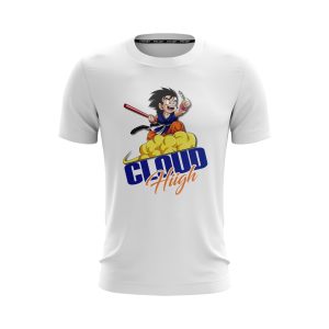 Kid Goku Cloud High White Dragon Ball Z T-Shirt
