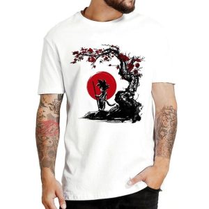 Kid Goku With Red Moon And Tree Dragon Ball Z T-Shirt