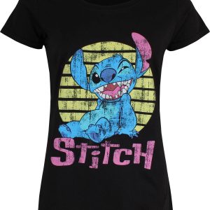 Lilo & Stitch Vintage Stitch Ladies Black T-Shirt