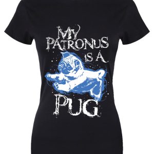 My Patronus Is A Pug Ladies Black T Shirt 1
