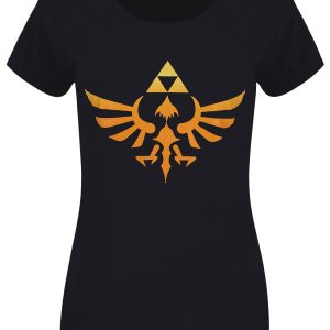 Nintendo Legend Of Zelda Hyrule Kingdom Logo Ladies Black T-Shirt